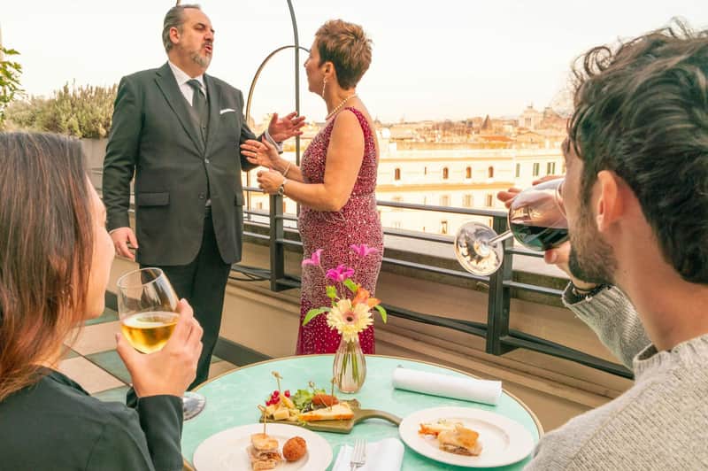 Rome: Trastevere Rooftop Opera + Aperitivo + Wine